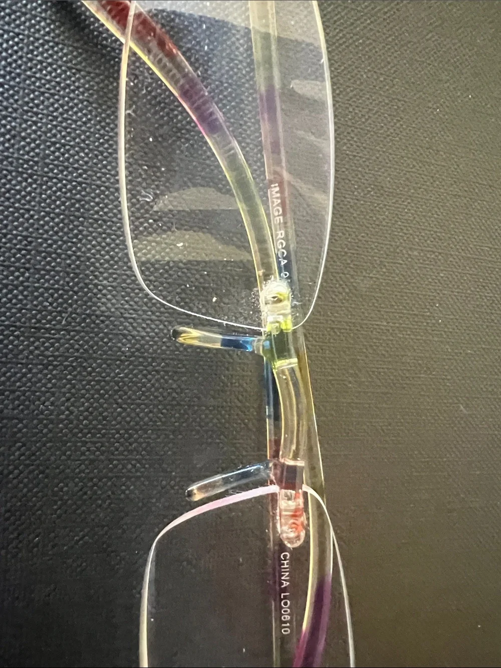 +3.25 Rimless Multicolor Temple Reading Glasses